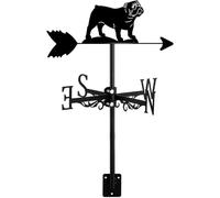 Weather Vane,Metal Weathervane with N/S/E/W Direction Indicator,Durable Rustproof Outdoor Weather Vane for Roof,Yard,Farm,Patio,Pet Lover Decor(Bulldog)