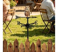 Weather Vane Owl - Metal Rotating Weathervane, Sculpture with Detailed Owl Design for Accurate Wind Direction Reading Durable Weather Resistant Finish for Roof Garden Patio Courtyard Villa 22.5inch