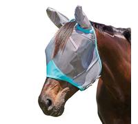 WeatherBeeta ComFiTec Deluxe Masque à mailles fines avec oreilles, gris/turquoise, S Poney