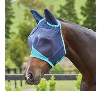 Weatherbeeta Comfitec Fine-Mesh masque pour mouche avec protection des oreilles - bleu marine/turquoise