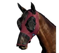 WeatherBeeta ComFiTec Masque anti-mouches extensible avec oreilles et nez Bordeaux/noir Taille XL
