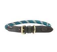 Weatherbeeta Rope Leather Dog Collar X Large Hunter Green Brown