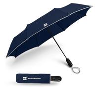 Weatherman Parapluie de voyage - Parapluie compact coupe-vent - Solide et résiste aux vents et aux fortes pluies - Excellent mini parapluie pour sac à dos (bleu marine)