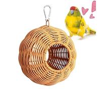 Weatherproof Bird Nest, Hanging Parrot Cage, 6.29x6.29 inches Nesting Basket with Iron Hooks, ABS Habitat, Breeding Shelter with Hollow Design, Animal Sanctuary for Garden and Trees
