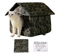 Weatherproof Cat Shelter Outdoor - Tent Style Feline Retreat, Cave Inspired Bed Space, Oxford Cloth Structure, Secure Cushion Insert, Garden Accessory for Patio Comfort, Balcony Safety and Yard Use