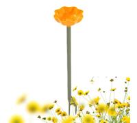 Weatherproof Garden Art - Flower Stakes, Bee Waterer, Hummingbird Feeder St | Hand-Painted Metal Construction With Glass Marble Water Reservoir, Anti-Tip Ground Spike Support For Butterfly Finch Outdoor