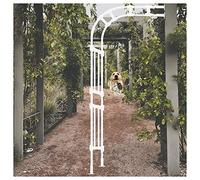 Weatherproof Half Rose Arch Trellis - Rustproof Galvanized Metal Garden Arch for Climbing Plants 240cm High Elegant White Finish Perfect for Roses & Vines