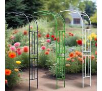 Weatherproof Metal Garden Arch - Half Arch Pergola Trellis for Climbing Plants Roses Vines -Black Steel Structure 180x240 cm for Lawn & Garden Decor