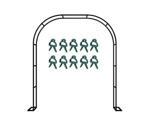 Weatherproof Metal Rose Arch Trellis for Climbing Plants -Garden Arch with Base & 10 Clips Perfect for Roses & Vines (4 x 2.2 x 0.4 m)