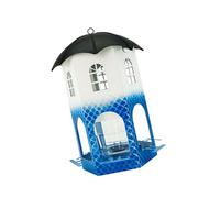 Weatherproof Outdoor Bird Feeder Heavy Duty Castles Elevated Large Tray | Easy Fill Hanging Backyard Decors Heavy Duty Metal Bird Feeder