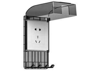 Weatherproof Outlet Cover - Outdoor Plug Shield, 6.42x3.9x1.42 Inch Adhesive Receptacle Protector with Integrated Storage Hook, Exterior Electrical Box, Waterproof Wall Guard, Socket Lid for Outdoor