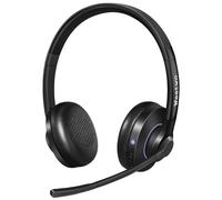 Weatwo Casque Bluetooth Classe 1 V5.1 avec CVC8.0 Double Micro Antibruit, Casque sans Fil pour Téléphone Portable PC MS Teams Zoom Bureau Télétravail, 30H+ de Conversation, Très Confortable