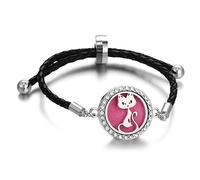 WEAV Arbre De Vie Aromathérapie Bracelet DIY Cristal Réglable Bracelet en Cuir Tressé Boucle Femmes Diffuseur Médaillon Bracelet Bijoux