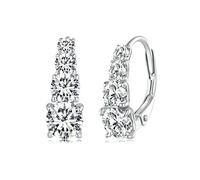 WEAV Arrangé Plusieurs Tailles Moissanite Boucles d'oreilles Créoles Chic Solide 925 Boucles d'oreille en Argent Sterling pour Les Femmes Bijoux Fins Cadeau