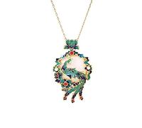 WEAV Naturel Hetian Jade Phoenixs Laiyi Émail Porcelaine Collier Pendentif Rétro Court Style Dames Bijoux Cheongsam Accessoires