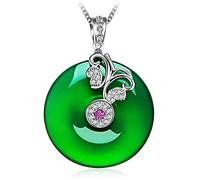 WEAV Naturel Vert Hetian Jade Papillon Pendentif 925 Collier en Argent Chinois Jadéite Amulette De Mode Charme Bijoux Cadeaux pour Femmes Son
