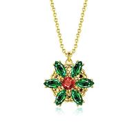 WEAV Valily Anastasia Collier Emeraude Pierre Fleur Collier Perdu Princesse Inspiré Pendentif Collier pour Femme