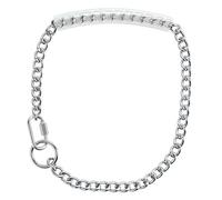 Weaver Chaîne Cuir de chèvre Collier avec poignée en Caoutchouc, Plaqué Chrome