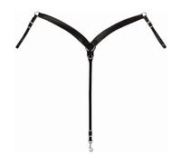 Weaver Collier de Poitrine en Cuir Noir profilé avec Anneau Central, Noir