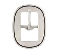 Weaver Cuir 04392-bs-1 Jeremiah Watt Lisse et striée Ovale Boucle, en Acier Inoxydable avec Touches de Noir, 2,5 cm