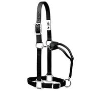 Weaver Cuir 35-7376-bk Original en Nylon réglable Halter chromés avec matériel, DE Grande Taille, Noir, 2,5 cm Large Cheval