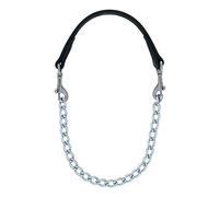 Weaver Cuir Brahma Webb de chèvre Collier, Chaîne de Plaqué Nickel, Noir