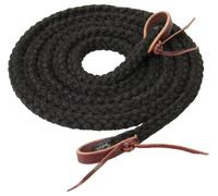 Weaver Cuir Hasemania Creux Braid Roper rêne, Noir