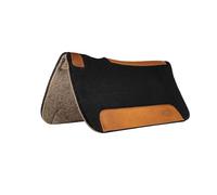 Weaver Equine - Tapis de Selle de Cheval profilé en Feutre de Laine Pure Absorbant Les Chocs pour Plus de Confort, 63,5 cm x 66 cm, Noir/Naturel