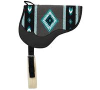 Weaver Leather 21X35 Wool BRBCK Pad/FLC,GY/TU Tapis de Selle Unisexe, Gris/Turquoise, 21" L x 35" W-1" Thick