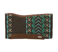 Weaver Leather 35-9347-X1 Synergy Tapis de Selle de Sport en Mousse EVA - Doublure Polaire en Laine mérinos, Unisexe, Mojave-Anthracite/Turquoise, 33" x 38"