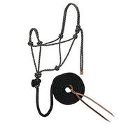 Weaver Leather Licol de Cheval et Longe en Cuir tressé avec Strass, 1 cm x 3 m, Taille Unique, Noir, Marron Clair, Blanc