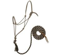 Weaver Leather - Licol en Corde, Embout en Argent, avec Laisse de 3 m., Noir/Camel