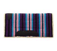 Weaver Leather Pony Acrylic Saddle Pad, Straight Tapis de Selle Unisexe, Rayures Rose/Violettes, 22" L x 22" W