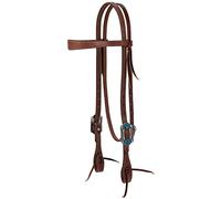 Weaver Leather ProTack Serre-tête avec matériel de créateur, bandeau fin, fleur turquoise