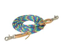 Weaver Leather Rêne en Poly Corde, 0,95 cm x 2,4 m, Vert Citron/Bleu (Hurricane Blue)/Violet (Purple Jazz)