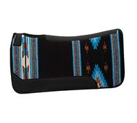 Weaver Leather Tapis de Selle profilé en Feutre mélangé à Tissage Unique Unisexe, Noir/Bleu, 31" L x 32" W