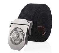 Web Ceintures Sangles,3D Emblème National Soviétique Profond Heis Motif Art Coupes Réglables pour S’Adapter À La Ceinture De Golf Flip Top Boucle en Métal Jeans pour Hommes Ceinture Armée