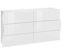 Web Convenienza Commode en Carton ondulé, Made in Italy, Meuble pour Salon et Chambre, Buffet 6 tiroirs, Couleur Blanc Brillant, 155x40h82 cm