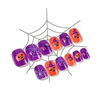 Web Halloween Wear Length Fashion Manucure Faux Ongles Gagnez du Temps Porter Press On Enfant Adulte Enfant Press On