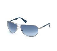 Web - Lunettes de soleil pour hommes WE0273- forme goutte, couleur ruthénium clair brillant, verres couleur bleu ombré,