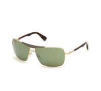 Web - Lunettes de soleil pour hommes WE0280- forme goutte carrée, couleur or, verres de couleur verte,