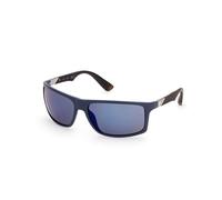 Web - Lunettes de soleil pour hommes WE0293- forme goutte carrée, couleur bleue, verres fumés et bleu miroir,