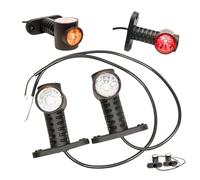 Web Truck 2 x LED caoutchouc feu de gabarit latéral 12V 24V avec homologation E feu de position voiture camion caravane lampe voiture lumière blanc rouge orange