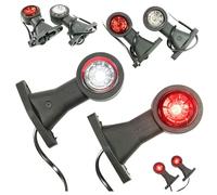 Web Truck 2 x LED caoutchouc feu de gabarit latéral 12V 24V avec homologation E feu de position voiture camion caravane voiture lampe lumière blanc rouge long