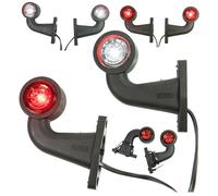 Web Truck 2 x LED caoutchouc feu de gabarit latéral 12V 24V avec homologation E feu de position voiture camion caravane voiture lampe lumière blanc rouge carré court