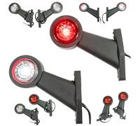 Web Truck 2 x LED caoutchouc feu de gabarit latéral 12V 24V avec homologation E feu de position voiture camion caravane voiture lampe lumière blanc rouge oblique court