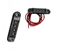 Web Truck Feu de gabarit Slim, feu de Position Slim, Dark Graphite, Rouge 12/24V Mince 2 pièces pour Voiture, Bus, Camion, remorque, Caravane, Quad