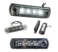 Web Truck Feu de gabarit SLIM, feu de position SLIM, DARK Graphite, set économique éclairage contour blanc 12/24V mince 2 pièces pour voiture, bus, camion, remorque, caravane, quad