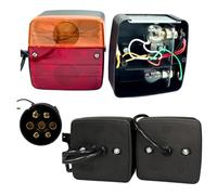 Web Truck Feux arrière pour camion avec ampoules, kit complet de feux arrière de remorque 12 V, prise 7 broches avec câble de 7,5 m, 5 fonctions avec E24 pour caravane