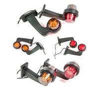 Web Truck Lot de 2 feux de gabarit LED en caoutchouc 12 V 24 V avec feu de position Old School Dark Graphite pour voiture, camion, caravane, lampe rouge orange